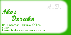 akos daruka business card